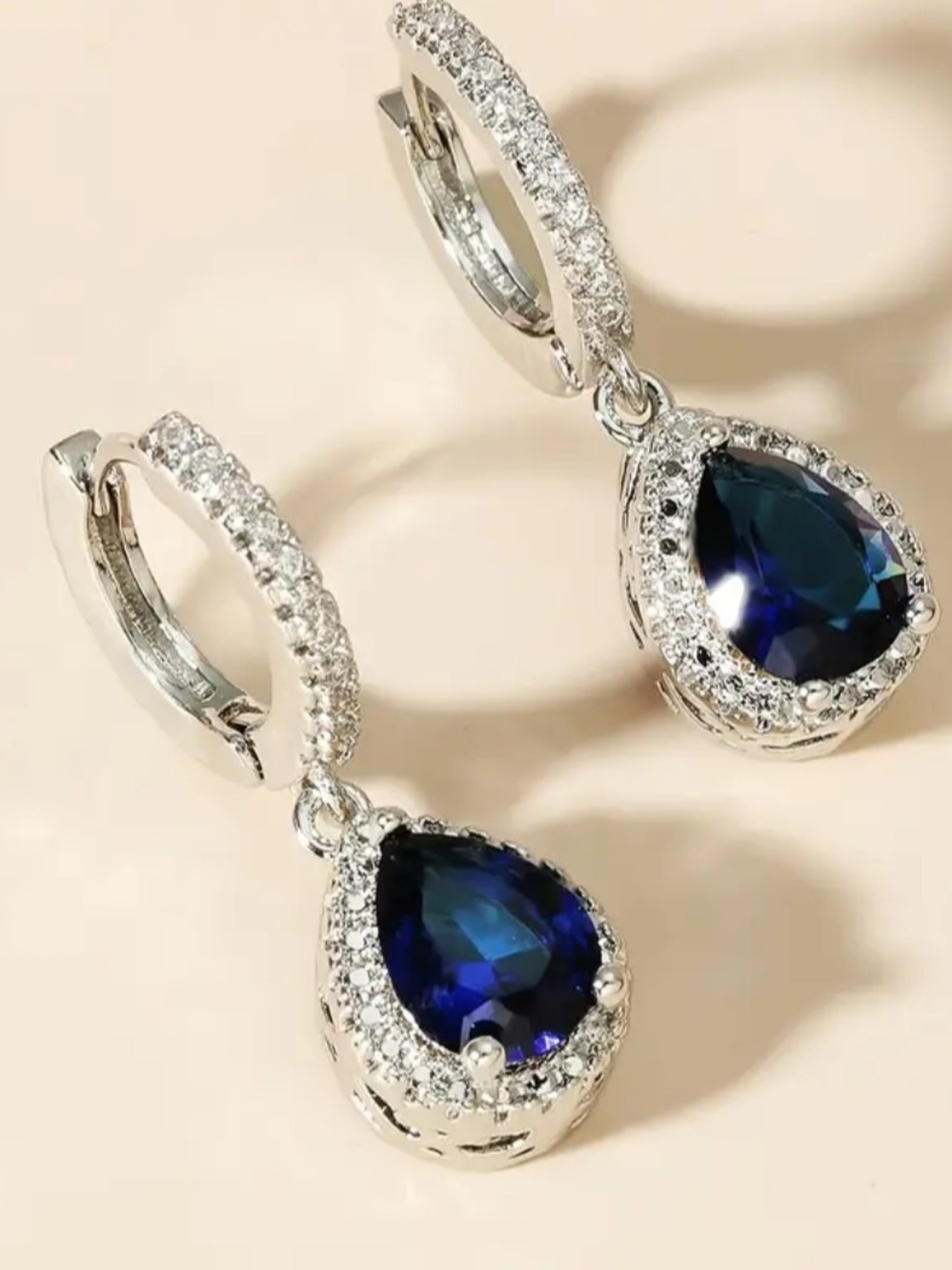 White Rhodium Tourmaline Drop Earrings